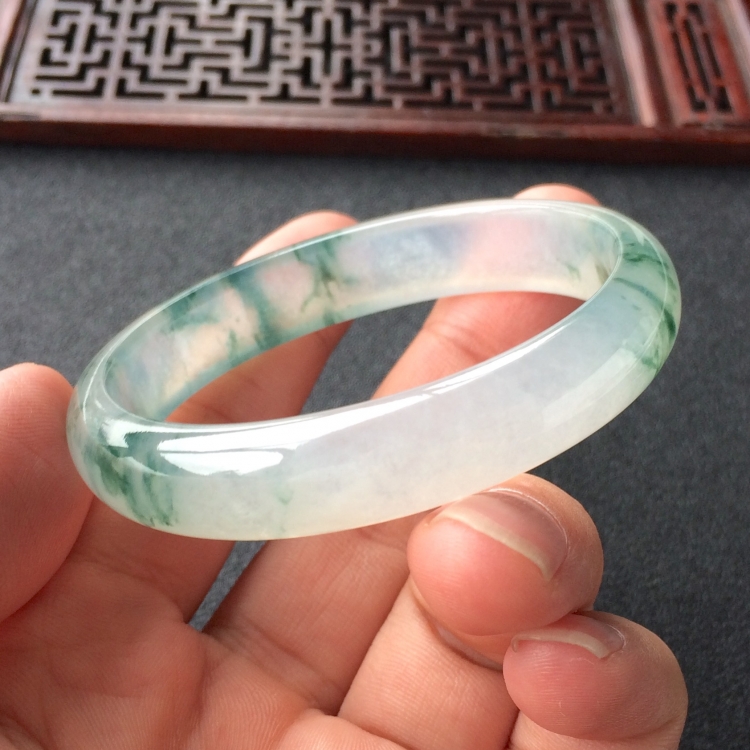 (超值推荐)冰种飘花贵妃镯(50.5mm-45.5mm)