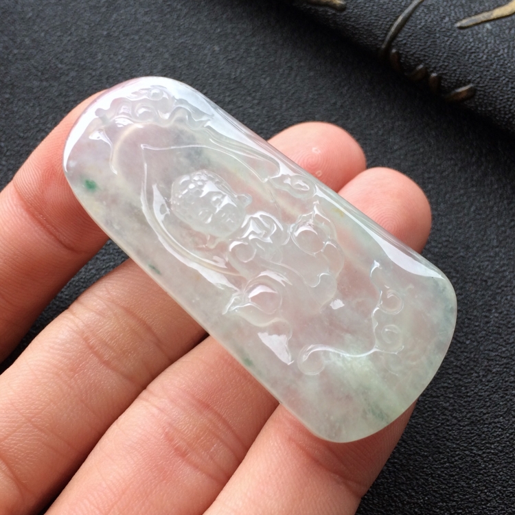 (超值推荐)冰种淡晴水略飘花宝宝佛挂件