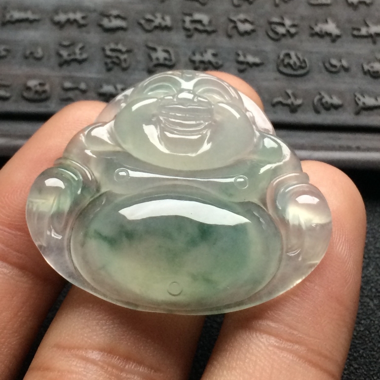 （超值推荐）冰种飘花玉佛挂件