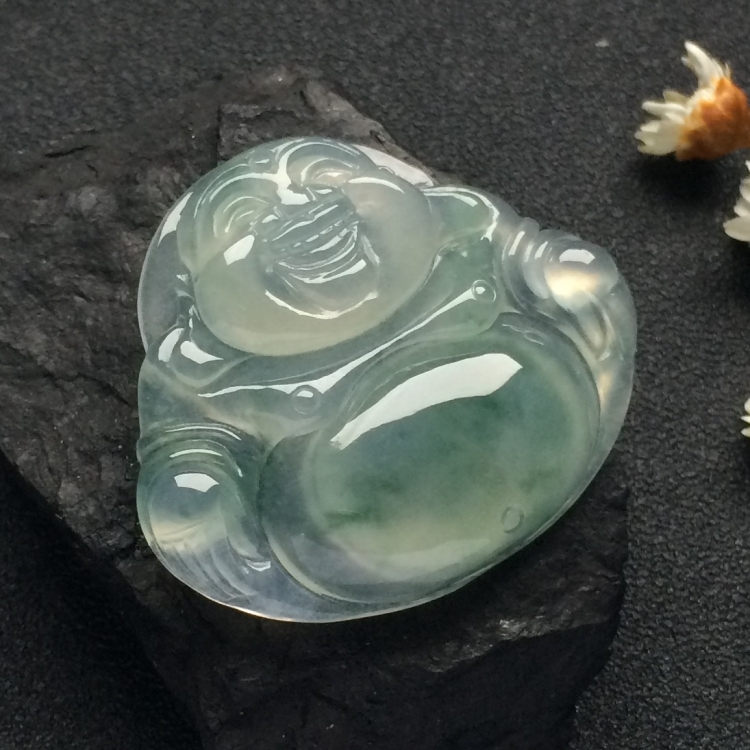 （超值推荐）冰种飘花玉佛挂件