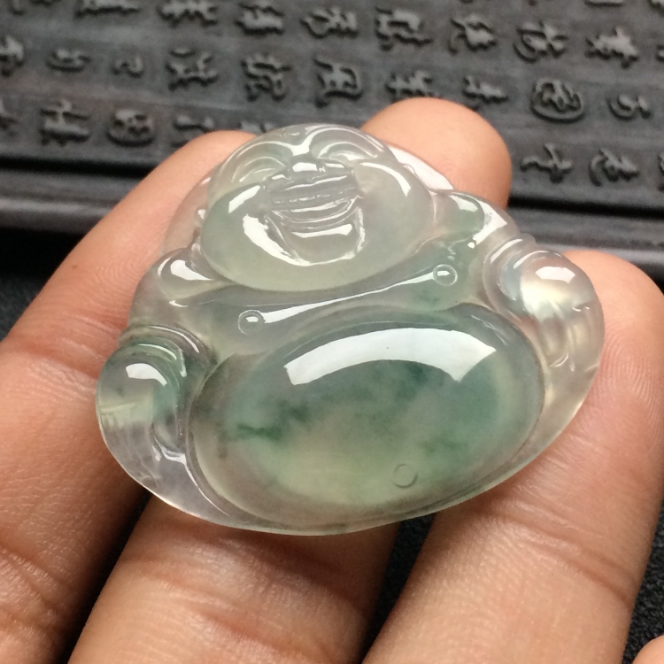 （超值推荐）冰种飘花玉佛挂件