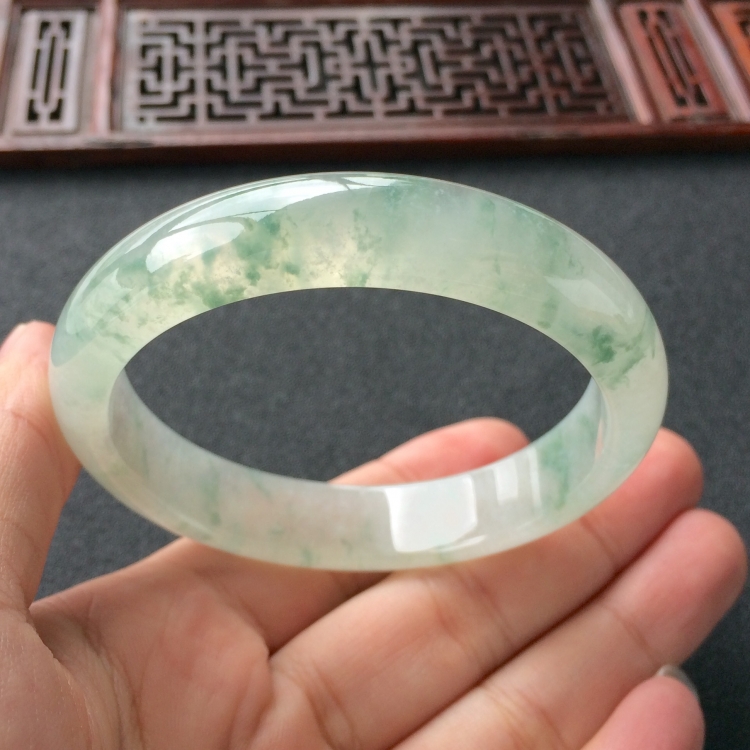 (超值推荐)冰种飘花手镯(57.4mm)
