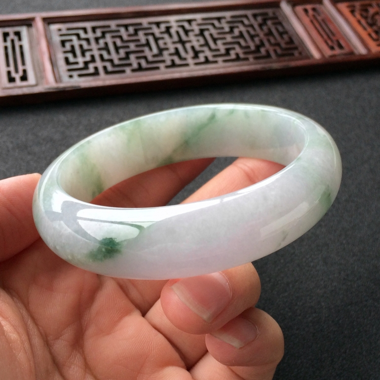 (超值推荐)糯冰种飘花手镯(57.8mm)