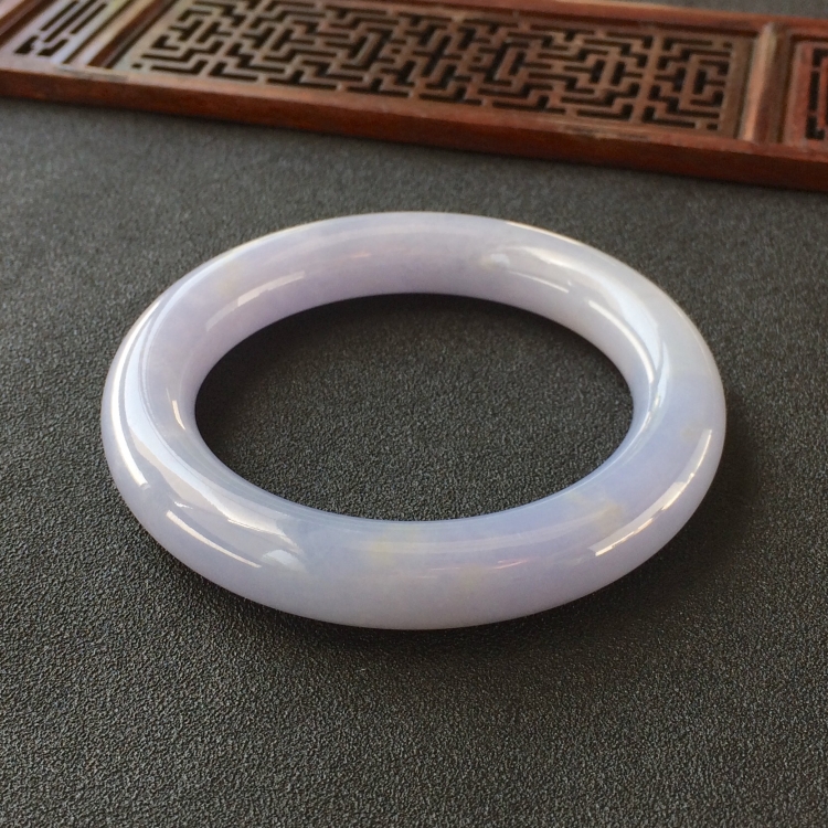 (超值推荐)糯冰种紫罗兰圆条手镯(55.6mm)