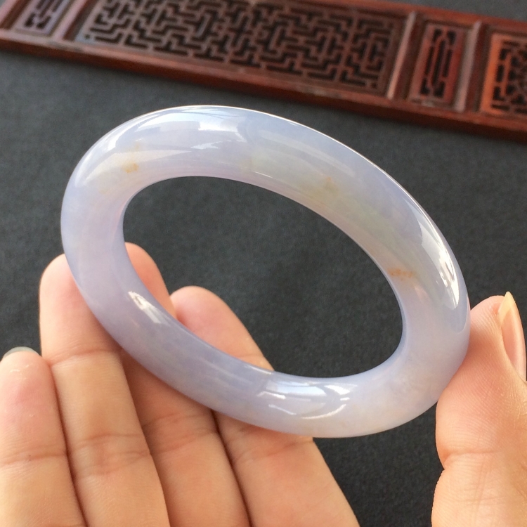 (超值推荐)糯冰种紫罗兰圆条手镯(55.6mm)