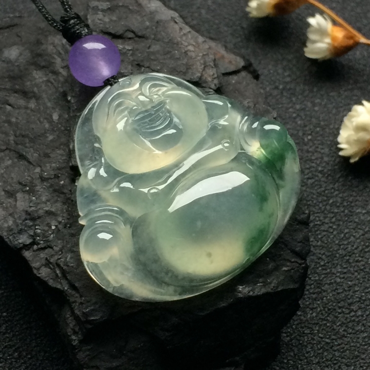 （超值推荐）冰种飘花玉佛挂件