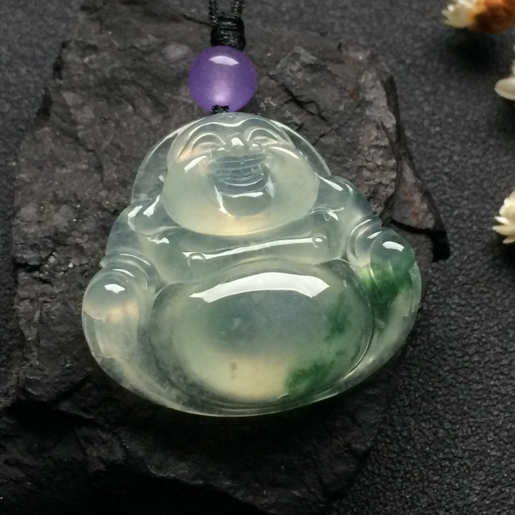 （超值推荐）冰种飘花玉佛挂件