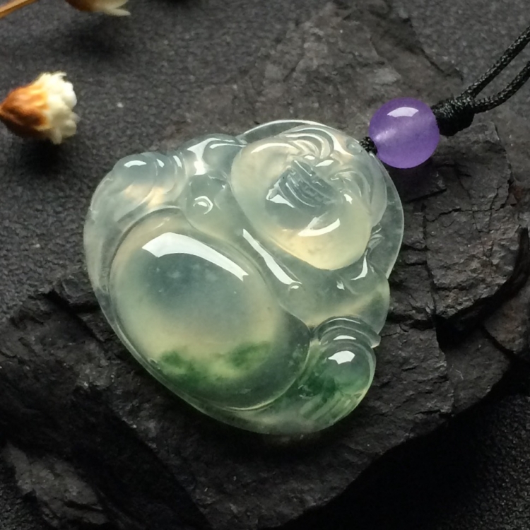 （超值推荐）冰种飘花玉佛挂件