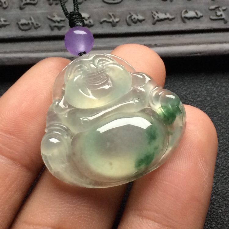 （超值推荐）冰种飘花玉佛挂件
