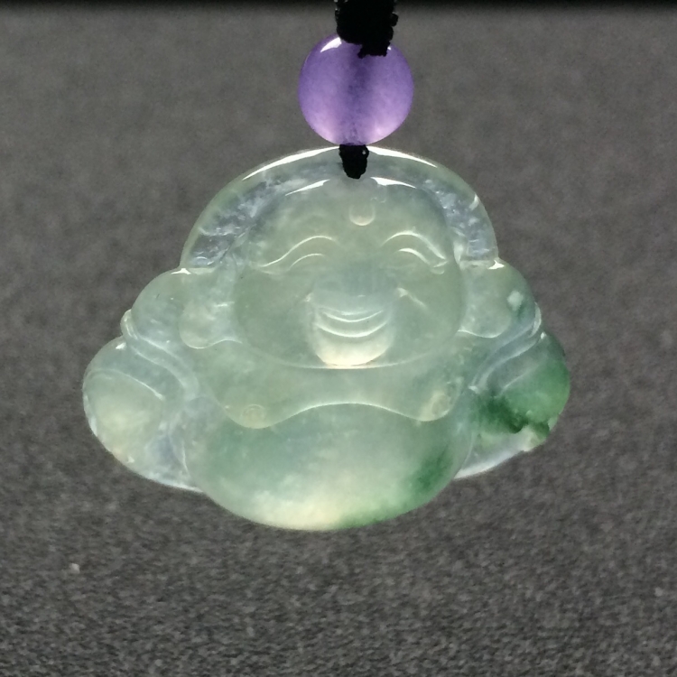 （超值推荐）冰种飘花玉佛挂件