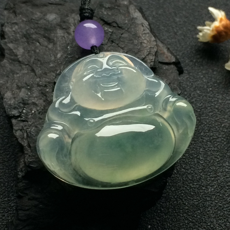 （超值推荐）冰种略飘花玉佛挂件