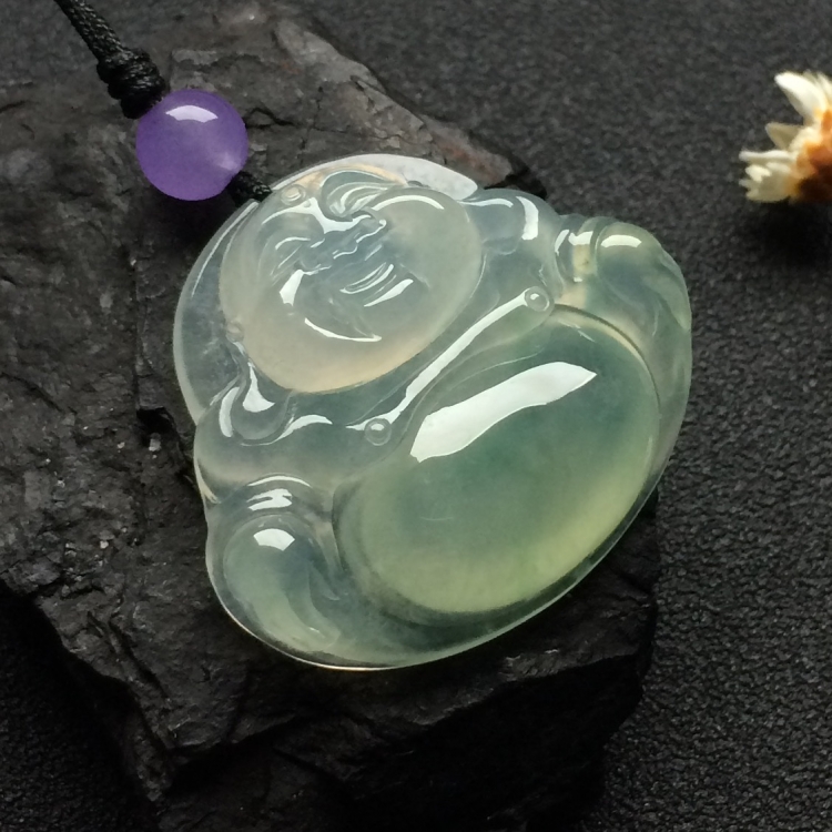 （超值推荐）冰种略飘花玉佛挂件