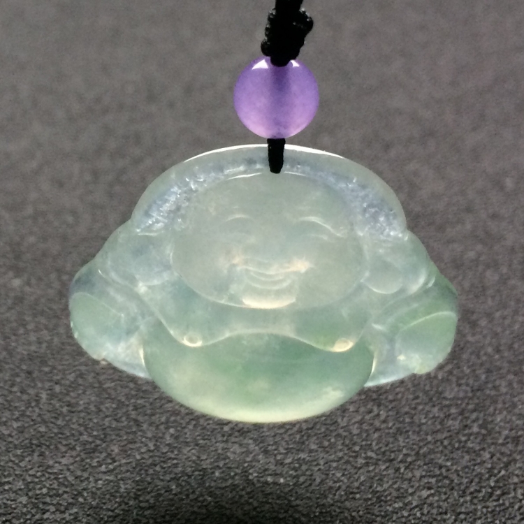 （超值推荐）冰种略飘花玉佛挂件
