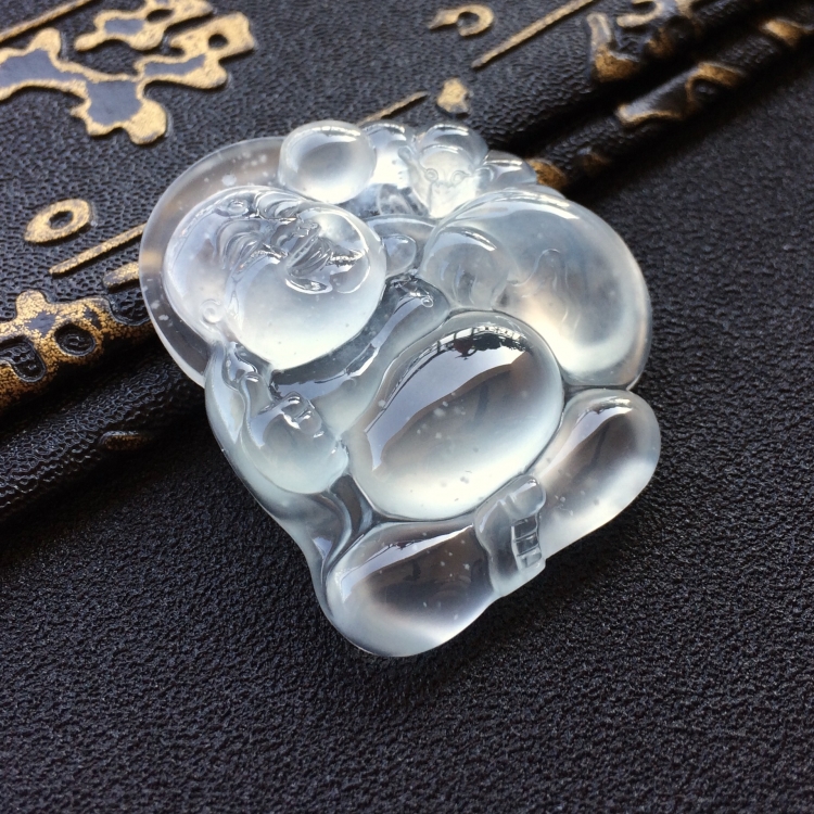 (超值推荐)冰种晴水布袋佛挂件
