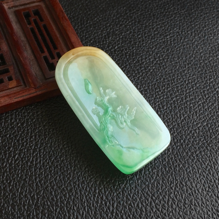 (超值推荐)糯冰种黄加绿凤凰观音挂件