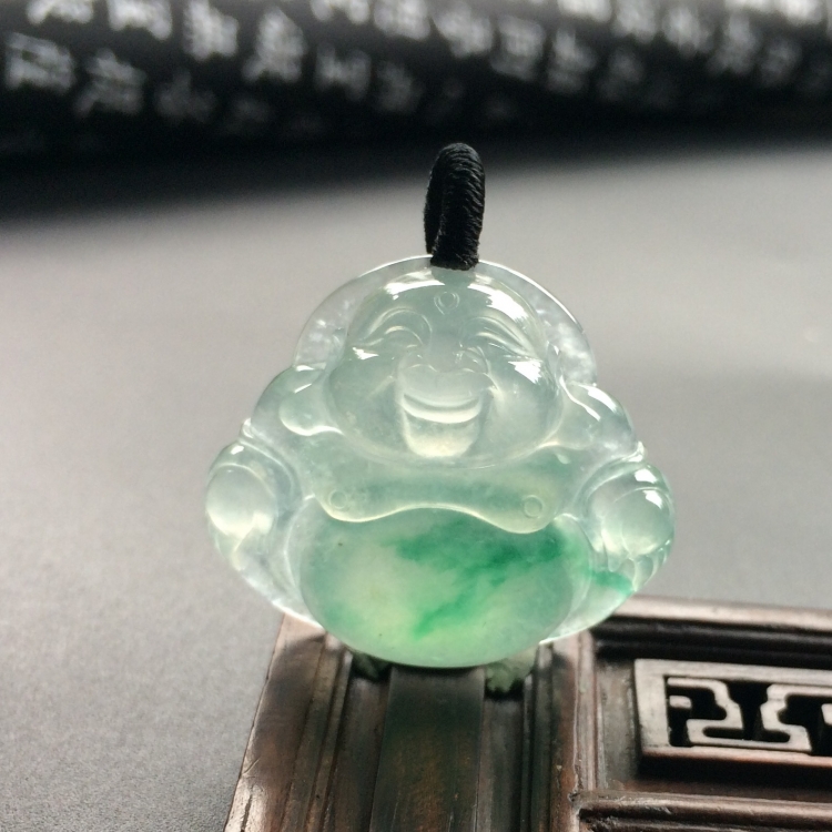 （超值推荐）冰种飘花玉佛挂件