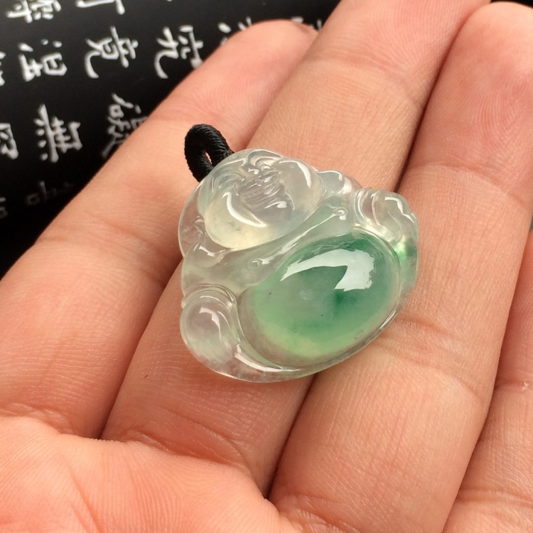 （超值推荐）冰种飘花玉佛挂件
