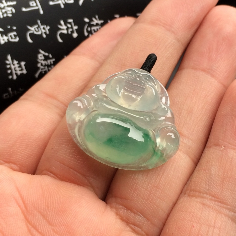 （超值推荐）冰种飘花玉佛挂件