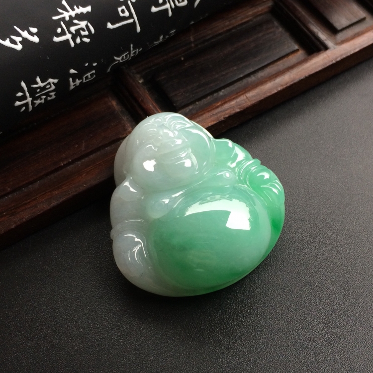 （超值推荐）糯冰种飘翠玉佛挂件