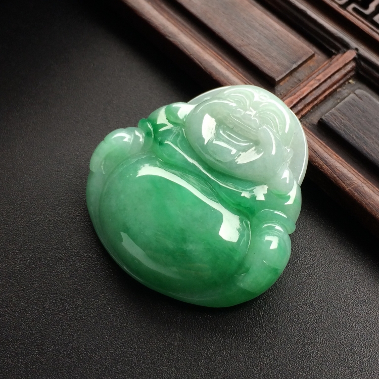 （超值推荐）糯冰种飘翠玉佛挂件