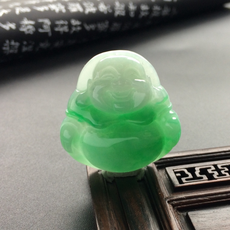 （超值推荐）糯冰种飘翠玉佛挂件