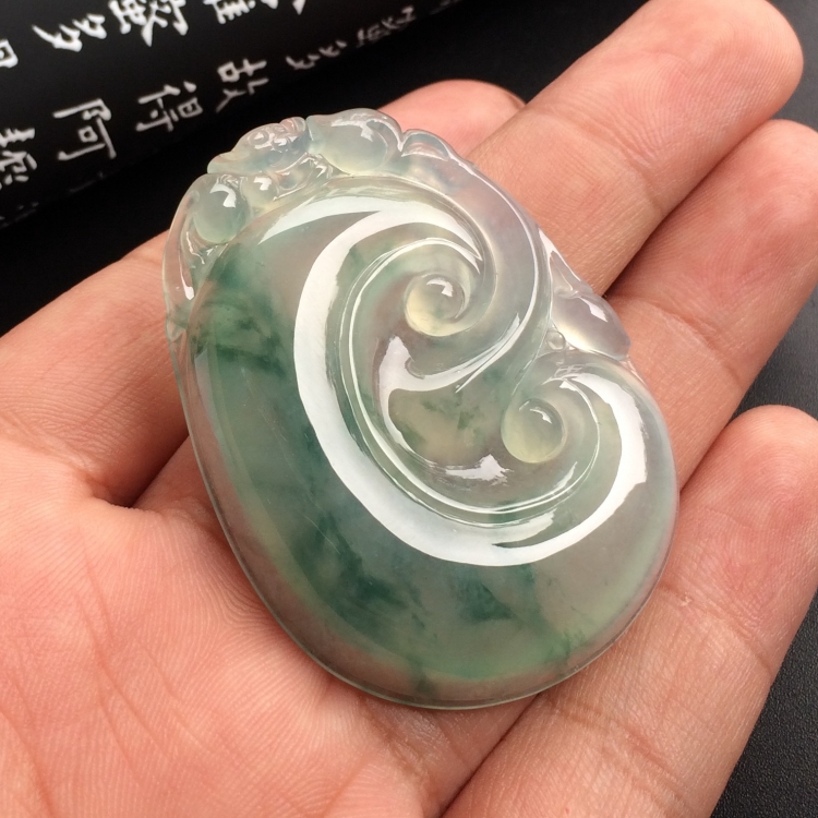 （超值推荐）冰种飘花如意挂件