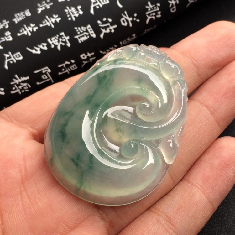 （超值推荐）冰种飘花如意挂件