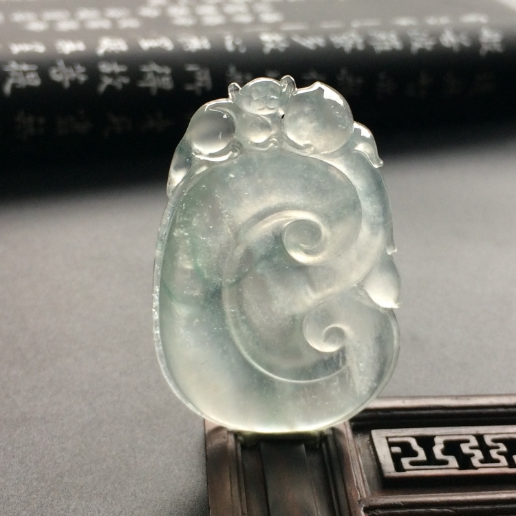 （超值推荐）冰玻种略飘花如意挂件