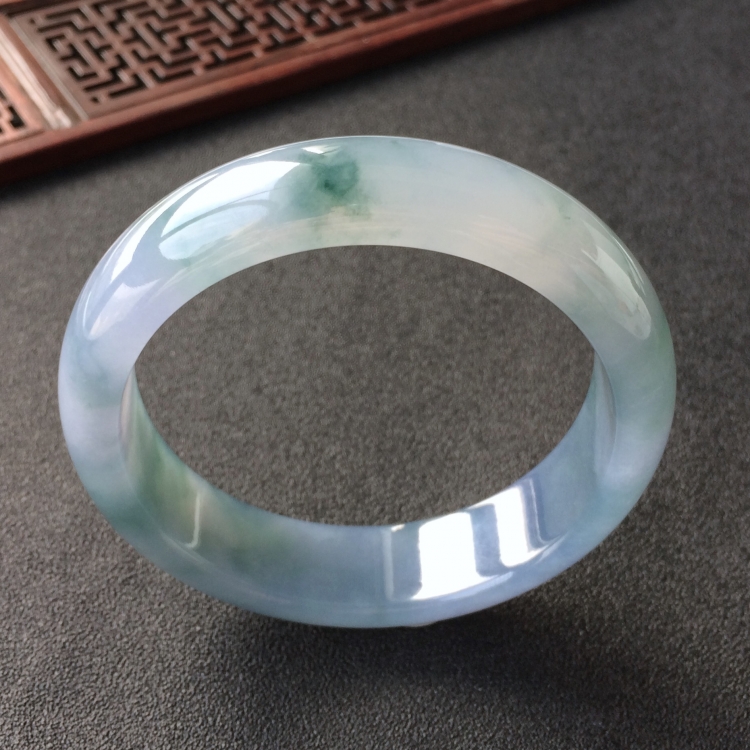 (超值推荐)糯冰种紫罗兰飘花手镯(58.5mm)