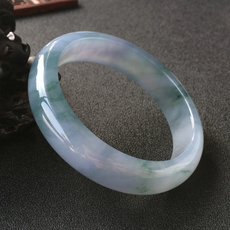 (超值推荐)糯冰种紫罗兰飘花手镯(58.5mm)
