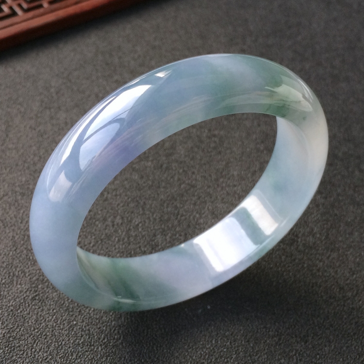(超值推荐)糯冰种紫罗兰飘花手镯(58.5mm)