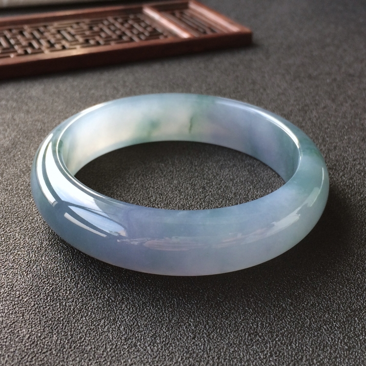 (超值推荐)糯冰种紫罗兰飘花手镯(58.5mm)