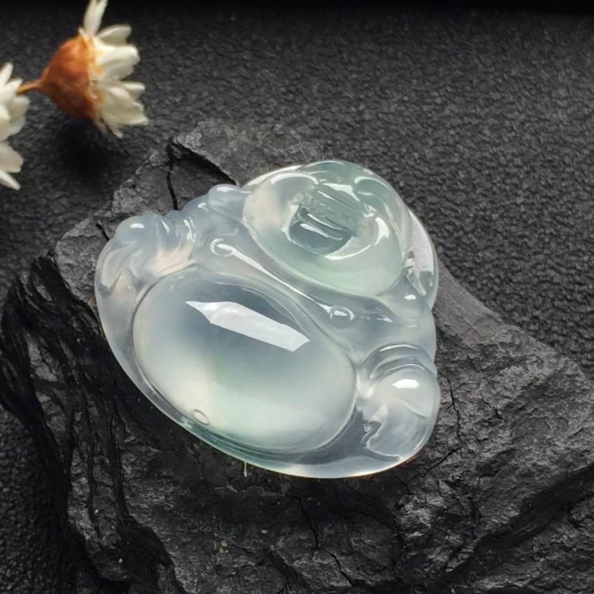 （超值推荐）冰种飘花玉佛挂件