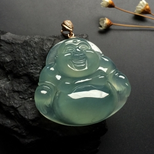（超值推荐）冰种晴水玉佛挂件（金扣）