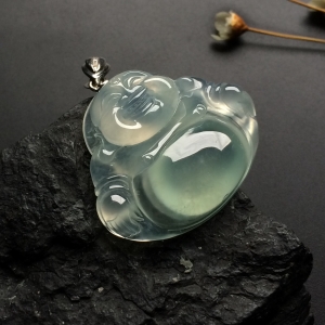 （超值推荐）冰种晴水玉佛挂件（金扣）