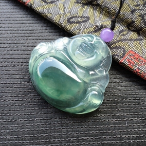 (超值推荐)冰种飘花玉佛挂件