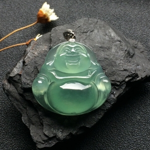 （超值推荐）冰种晴水玉佛挂件（金扣）