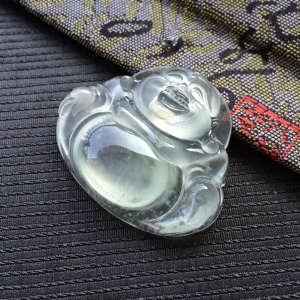 (超值推荐)冰种飘花玉佛挂件
