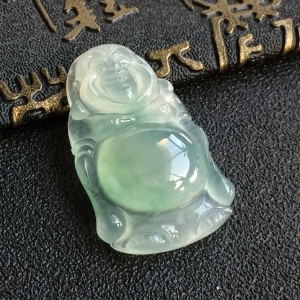 (超值推荐)冰种晴水略飘花站佛挂件