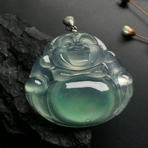 （超值推荐）冰种晴水玉佛挂件（金扣）