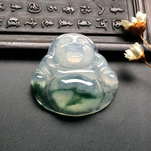 （超值推荐）冰种飘花玉佛挂件