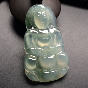 （超值推荐）冰种晴水略飘花观音挂件