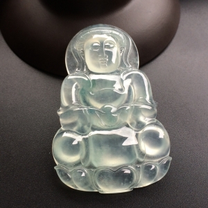 （超值推荐）冰种略飘花观音挂件