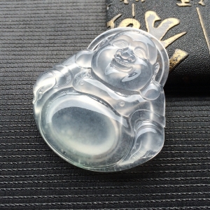 (超值推荐)冰玻种淡晴水玉佛挂件