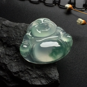 （超值推荐）冰种飘花玉佛挂件