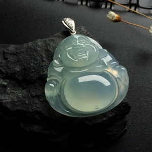 （超值推荐）冰种晴水玉佛挂件（金扣）