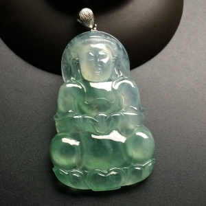 （超值推荐）冰种晴水观音挂件（金扣）