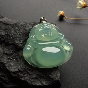 （超值推荐）冰种晴水玉佛挂件（金扣）