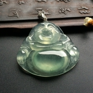 （超值推荐）冰种晴水玉佛挂件（金扣）