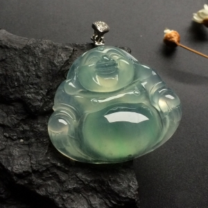 （超值推荐）冰种晴水玉佛挂件（金扣）
